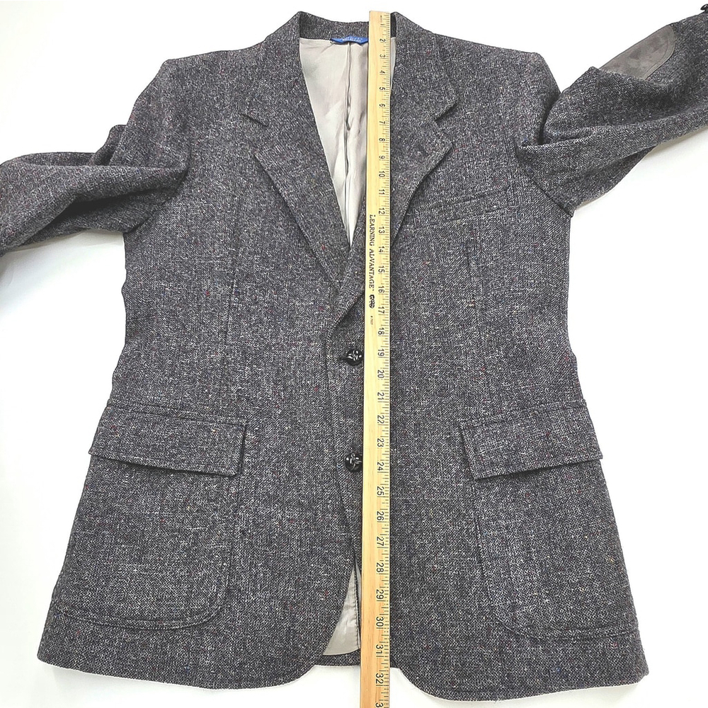 Pendleton Tweed Blazer Size 43 Men Gray Suede Elbow Patch USA Americana - Picture 12 of 16